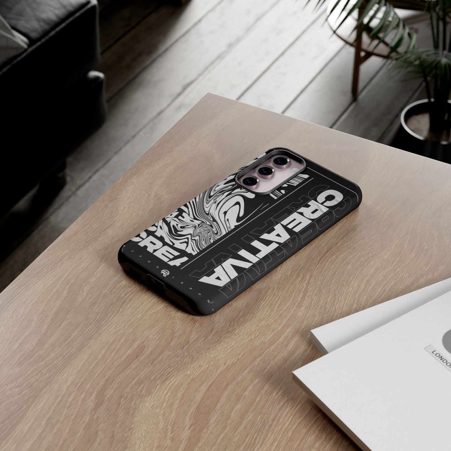 Bold Creative Phone Case, Stylish Black Marble Art, Tough Phone Cover, Gift for Artists, Unique Smartphone Protector