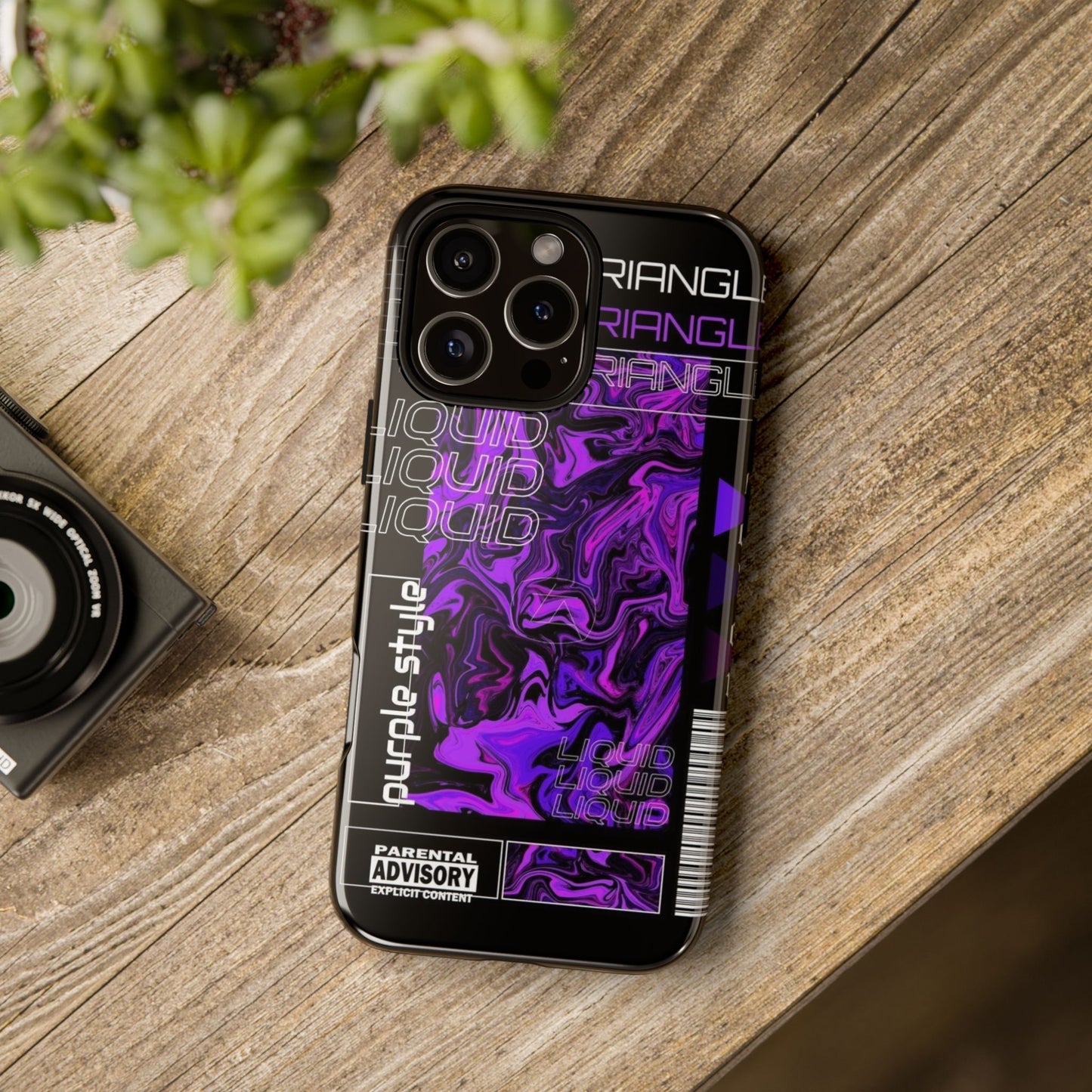 Abstract Purple Liquid Phone Case, Tough Phone Cover, Trendy Phone Accessory, Unique Gift for Tech Lovers, Modern Design for All Occasions