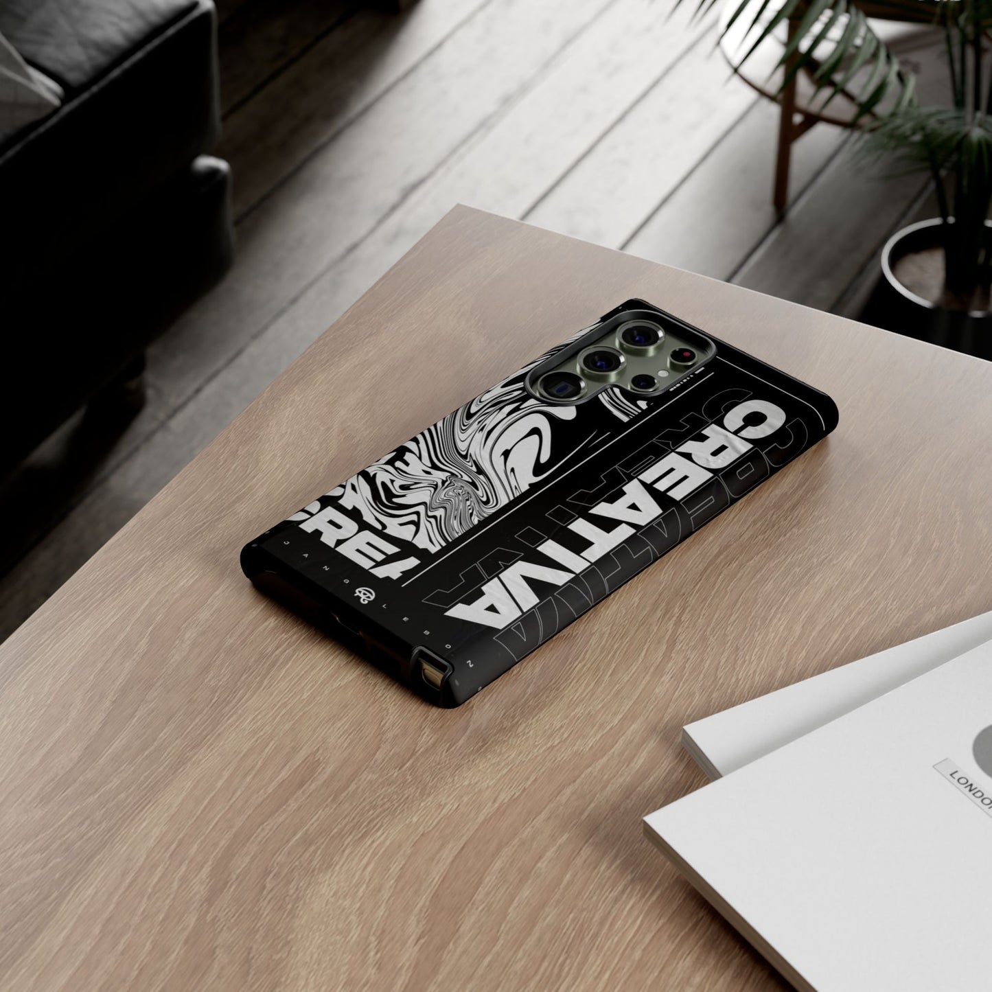 Bold Creative Phone Case, Stylish Black Marble Art, Tough Phone Cover, Gift for Artists, Unique Smartphone Protector