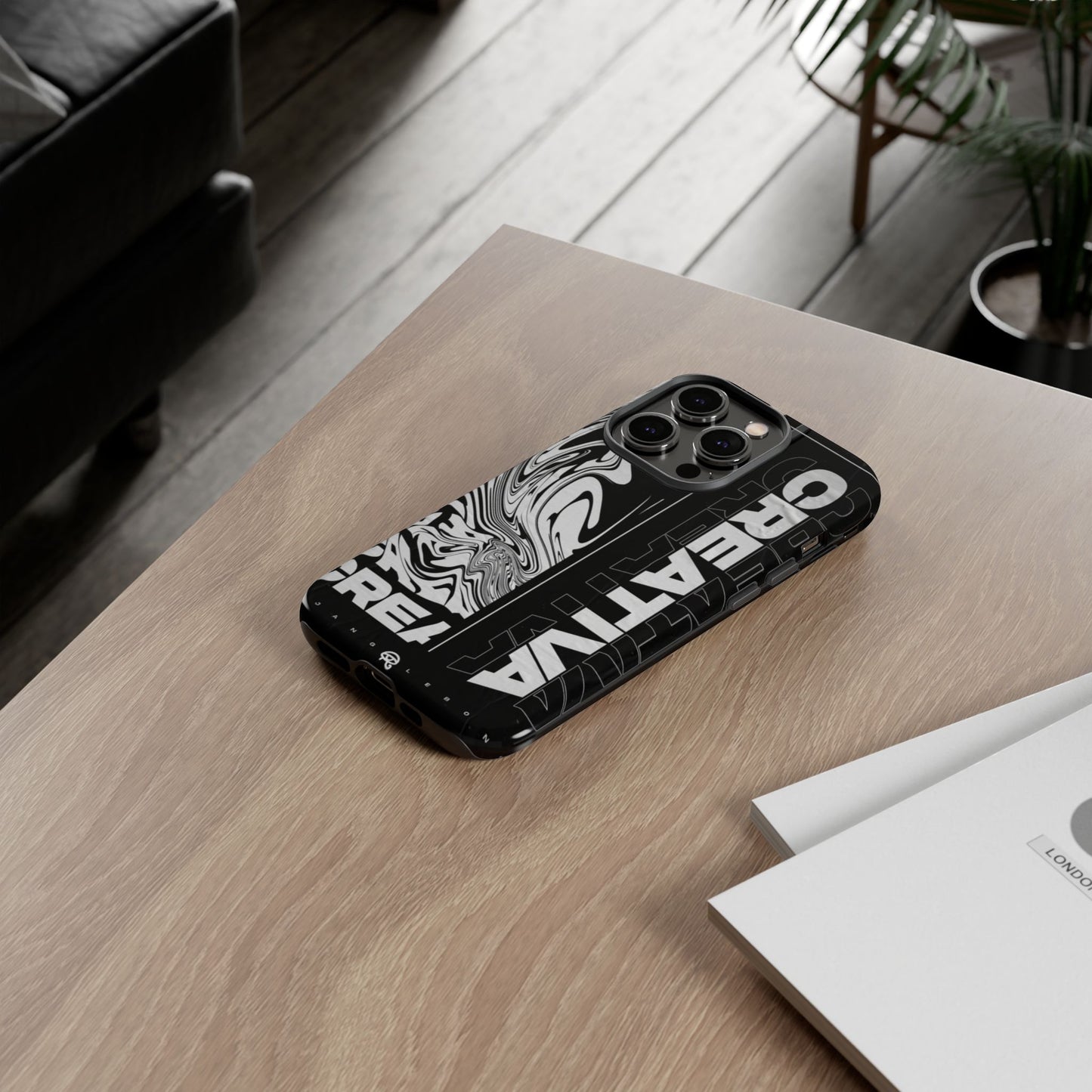 Bold Creative Phone Case, Stylish Black Marble Art, Tough Phone Cover, Gift for Artists, Unique Smartphone Protector