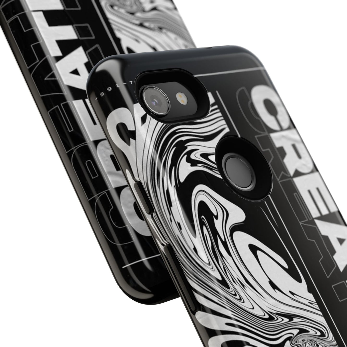 Bold Creative Phone Case, Stylish Black Marble Art, Tough Phone Cover, Gift for Artists, Unique Smartphone Protector