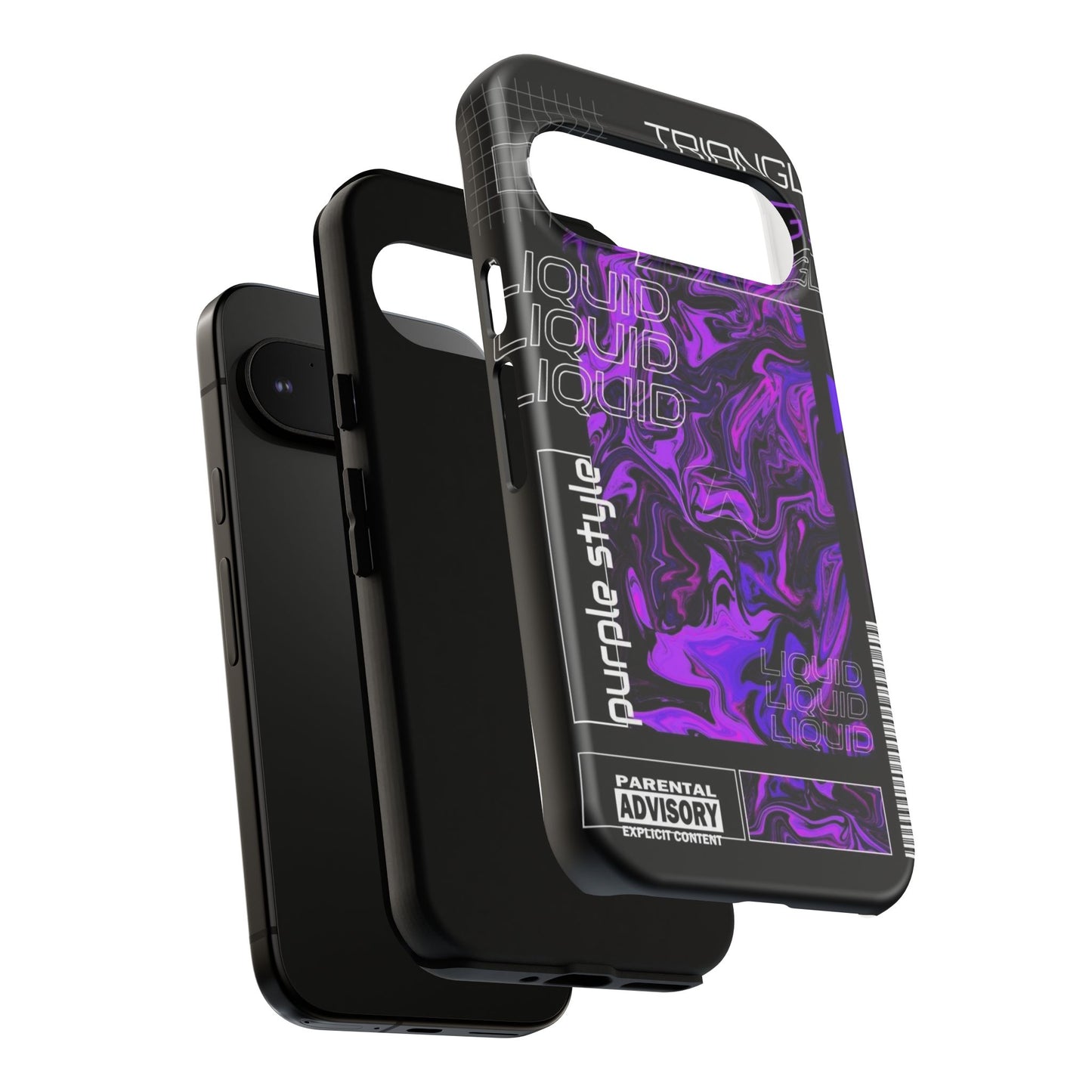 Abstract Purple Liquid Phone Case, Tough Phone Cover, Trendy Phone Accessory, Unique Gift for Tech Lovers, Modern Design for All Occasions
