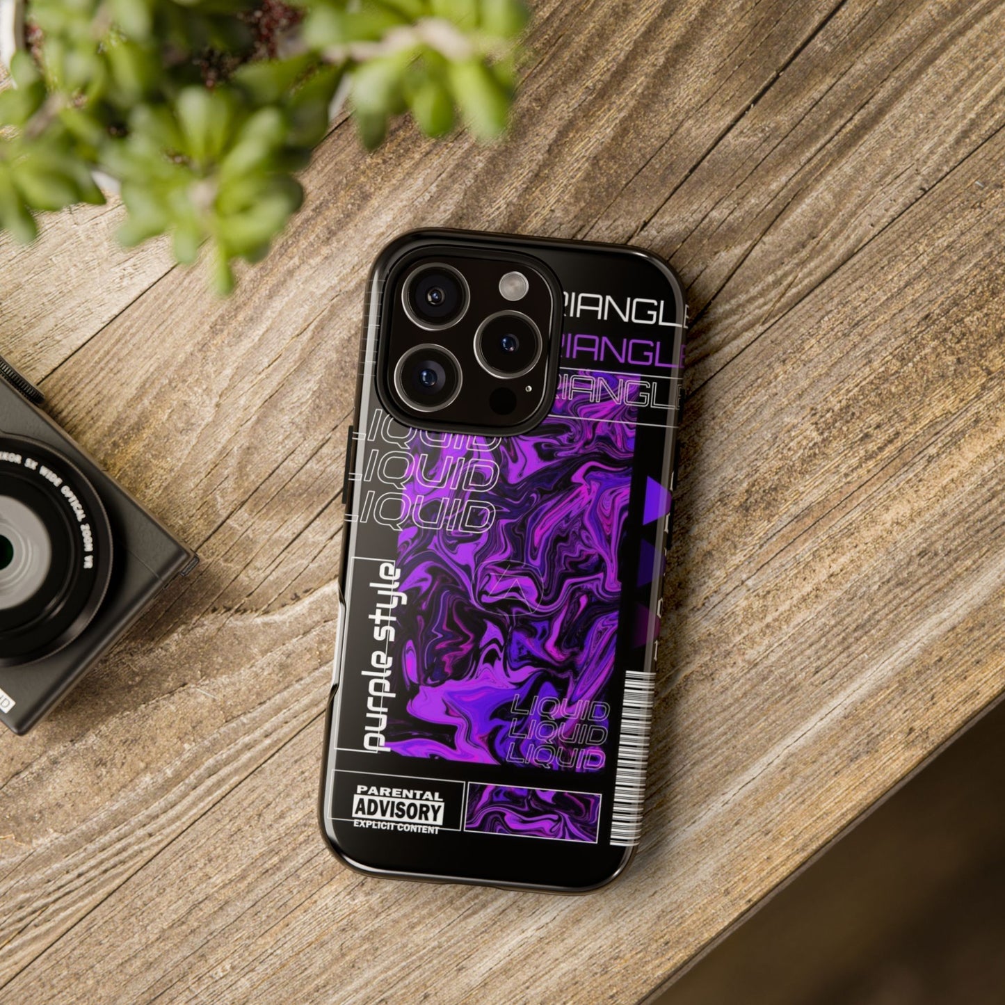 Abstract Purple Liquid Phone Case, Tough Phone Cover, Trendy Phone Accessory, Unique Gift for Tech Lovers, Modern Design for All Occasions