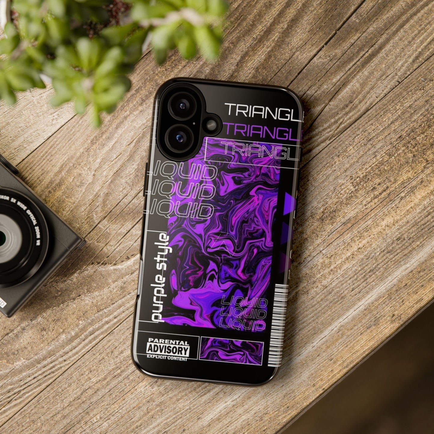 Abstract Purple Liquid Phone Case, Tough Phone Cover, Trendy Phone Accessory, Unique Gift for Tech Lovers, Modern Design for All Occasions