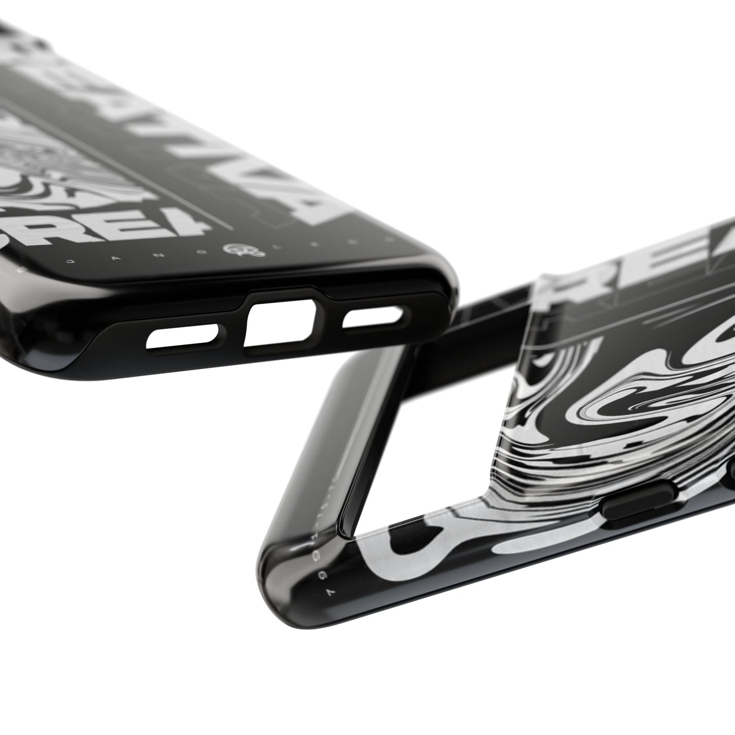 Bold Creative Phone Case, Stylish Black Marble Art, Tough Phone Cover, Gift for Artists, Unique Smartphone Protector