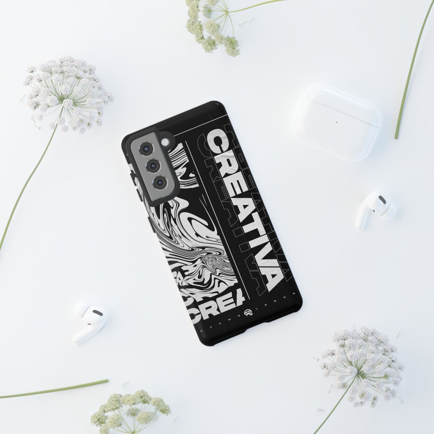 Bold Creative Phone Case, Stylish Black Marble Art, Tough Phone Cover, Gift for Artists, Unique Smartphone Protector