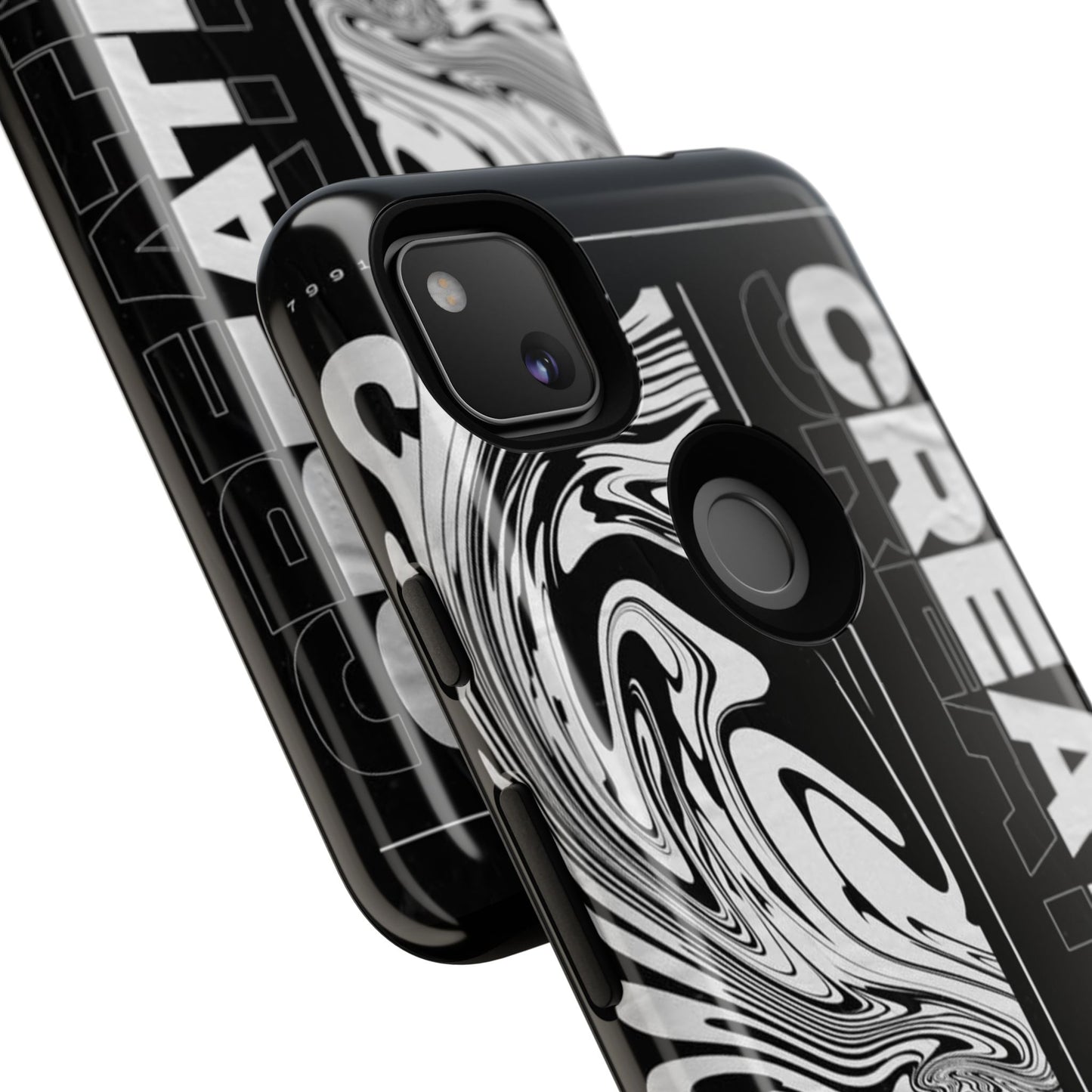 Bold Creative Phone Case, Stylish Black Marble Art, Tough Phone Cover, Gift for Artists, Unique Smartphone Protector