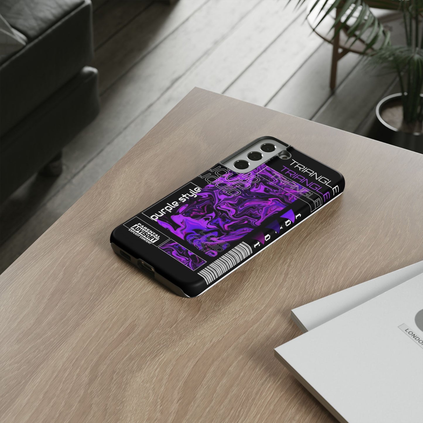 Abstract Purple Liquid Phone Case, Tough Phone Cover, Trendy Phone Accessory, Unique Gift for Tech Lovers, Modern Design for All Occasions