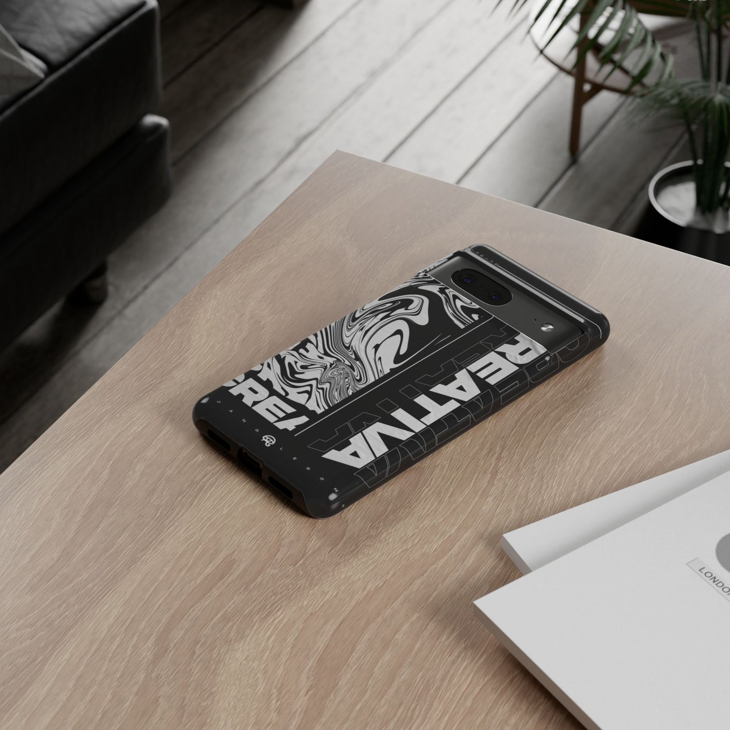 Bold Creative Phone Case, Stylish Black Marble Art, Tough Phone Cover, Gift for Artists, Unique Smartphone Protector