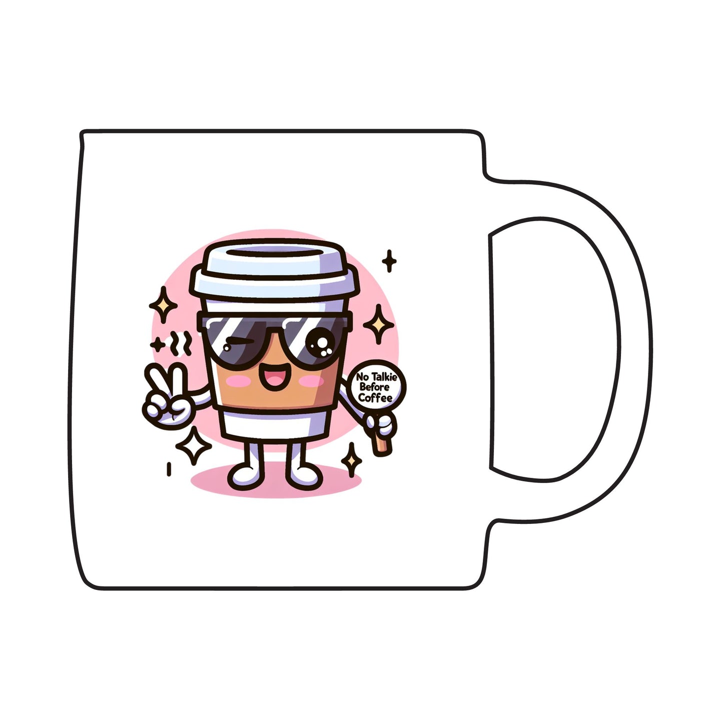 Cool Coffee Mug with Engraved Design, Kawaii Drinkware, Cute Gift for Coffee Lovers, Personalized Mug, Fun Kitchen Decor