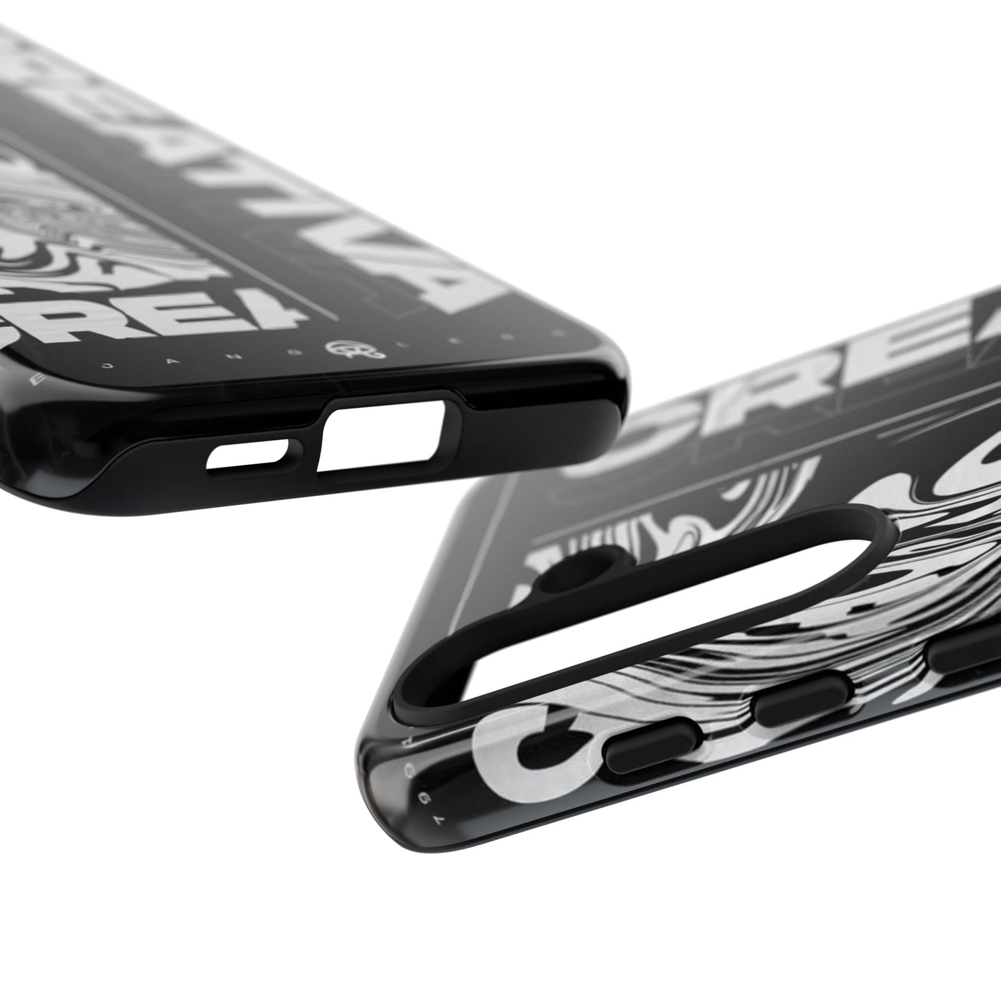 Bold Creative Phone Case, Stylish Black Marble Art, Tough Phone Cover, Gift for Artists, Unique Smartphone Protector