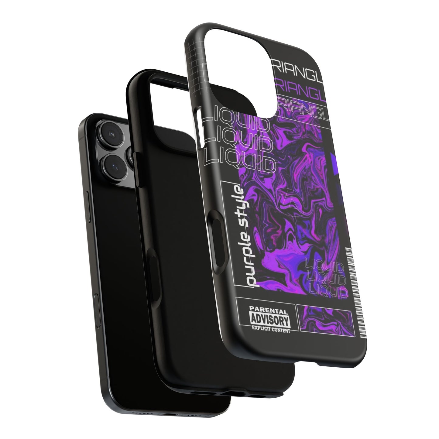 Abstract Purple Liquid Phone Case, Tough Phone Cover, Trendy Phone Accessory, Unique Gift for Tech Lovers, Modern Design for All Occasions