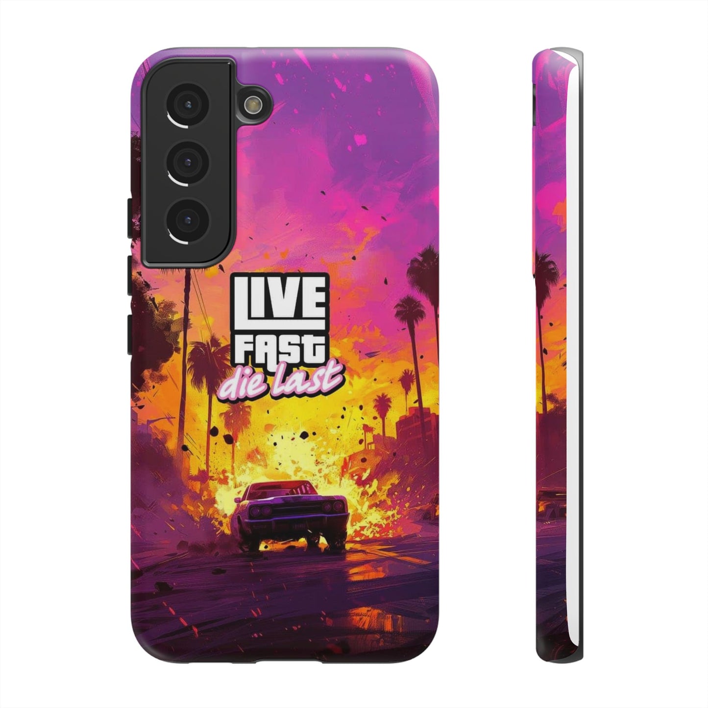 Tough Cases for Adventurers | Live Fast Die Last Phone Case, Durable Phone Cover, Trendy Accessory, Gift for Car Enthusiasts, Unique Design