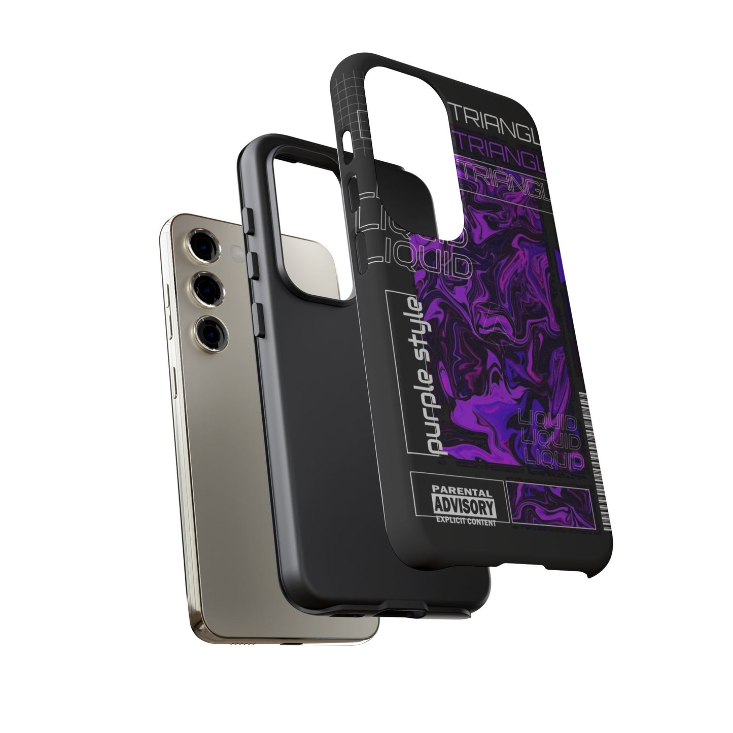 Abstract Purple Liquid Phone Case, Tough Phone Cover, Trendy Phone Accessory, Unique Gift for Tech Lovers, Modern Design for All Occasions