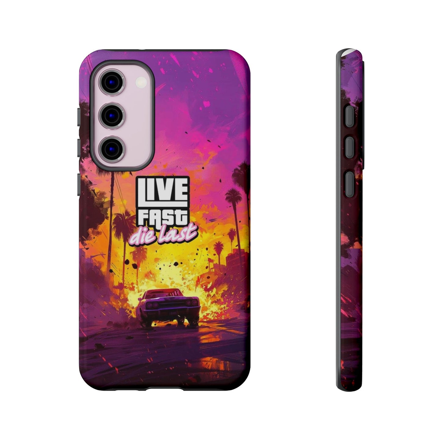 Tough Cases for Adventurers | Live Fast Die Last Phone Case, Durable Phone Cover, Trendy Accessory, Gift for Car Enthusiasts, Unique Design