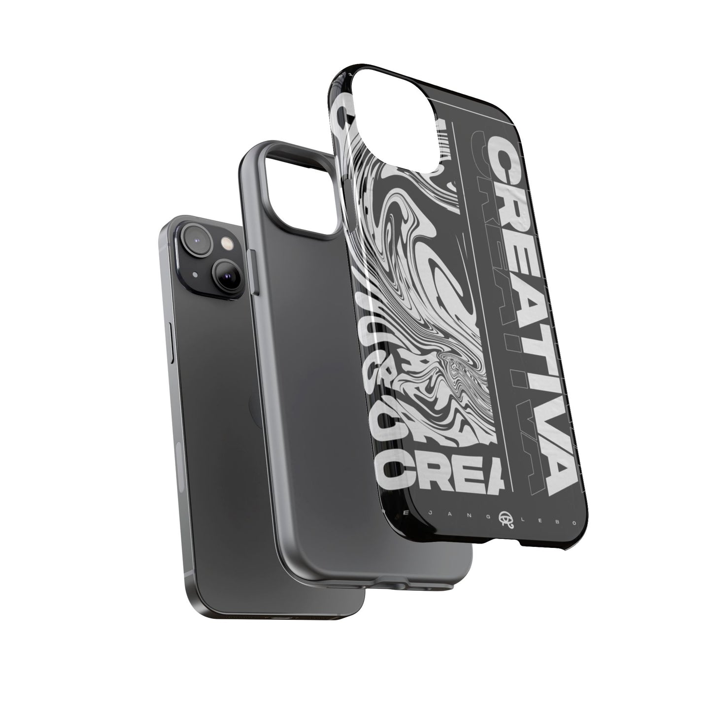 Bold Creative Phone Case, Stylish Black Marble Art, Tough Phone Cover, Gift for Artists, Unique Smartphone Protector