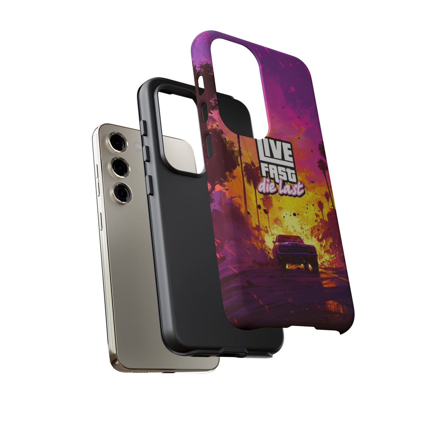 Tough Cases for Adventurers | Live Fast Die Last Phone Case, Durable Phone Cover, Trendy Accessory, Gift for Car Enthusiasts, Unique Design