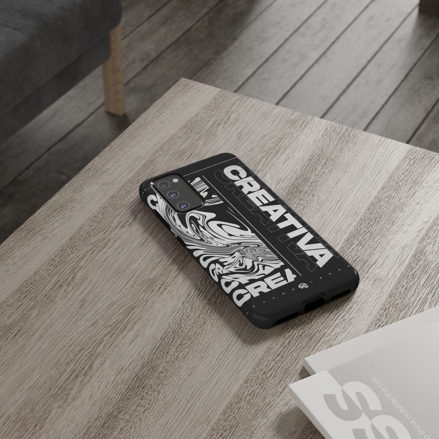Bold Creative Phone Case, Stylish Black Marble Art, Tough Phone Cover, Gift for Artists, Unique Smartphone Protector