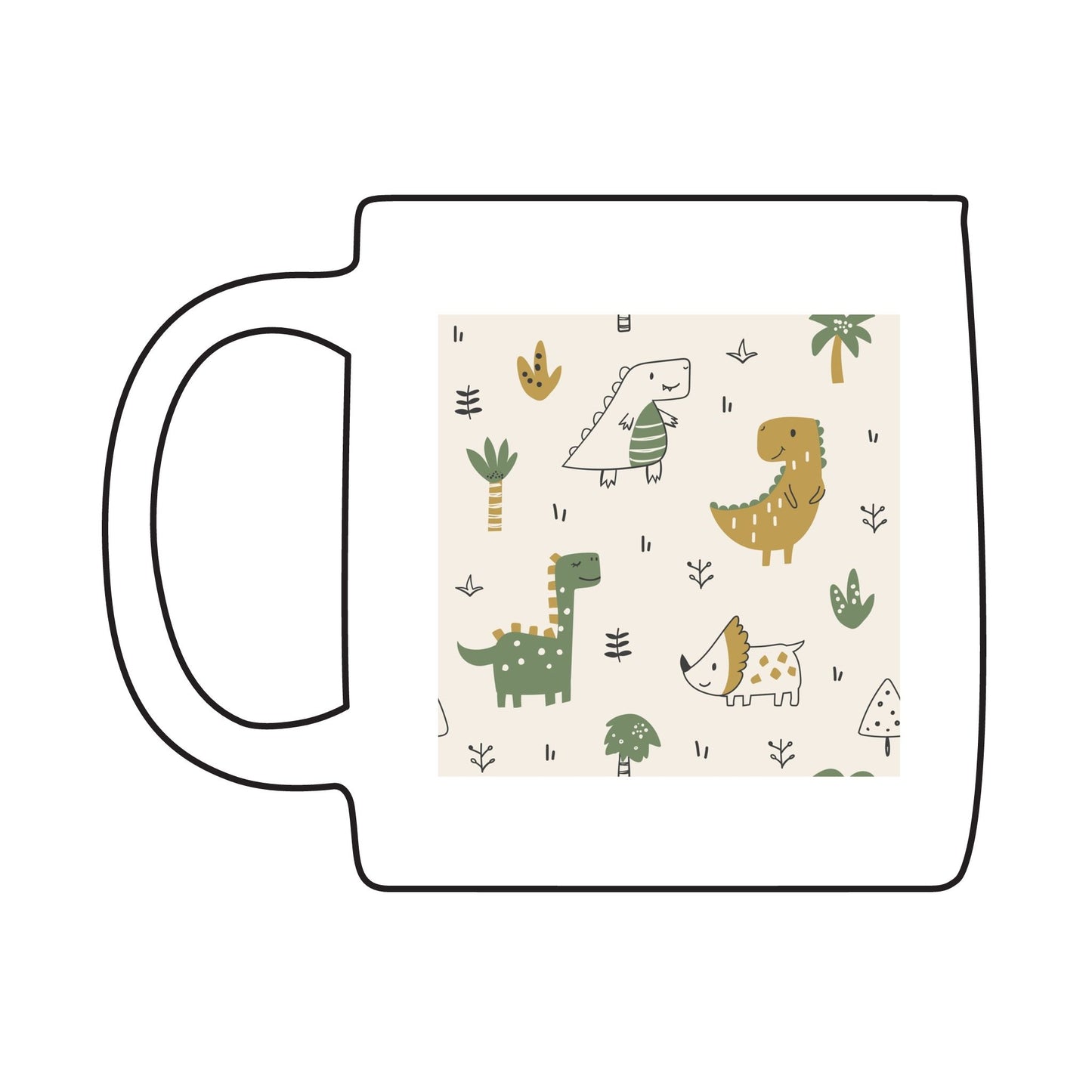 Dinosaur-Themed Coffee Mug, Cute Dino Gift, Hello Mug, Engraved Coffee Cup, Kids Mug, Playful Home Decor