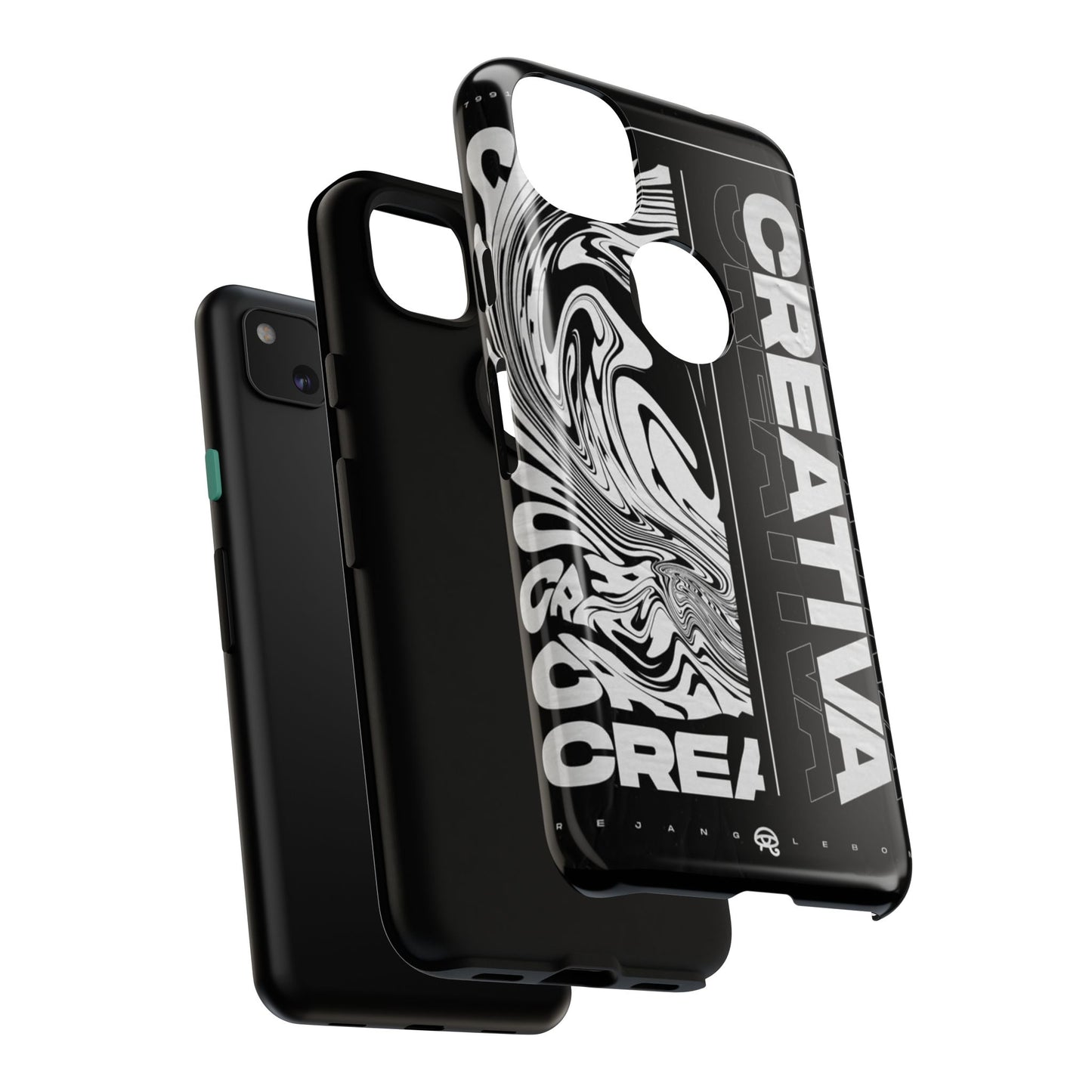 Bold Creative Phone Case, Stylish Black Marble Art, Tough Phone Cover, Gift for Artists, Unique Smartphone Protector