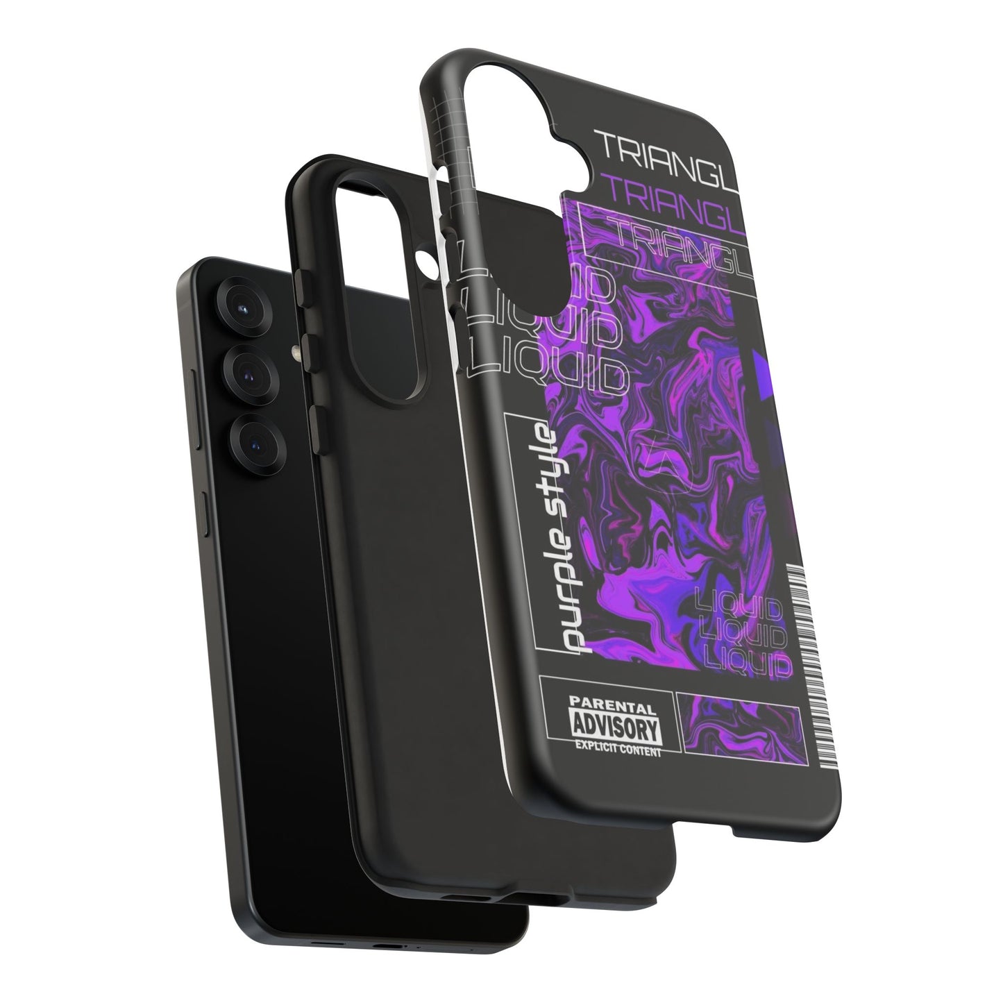 Abstract Purple Liquid Phone Case, Tough Phone Cover, Trendy Phone Accessory, Unique Gift for Tech Lovers, Modern Design for All Occasions