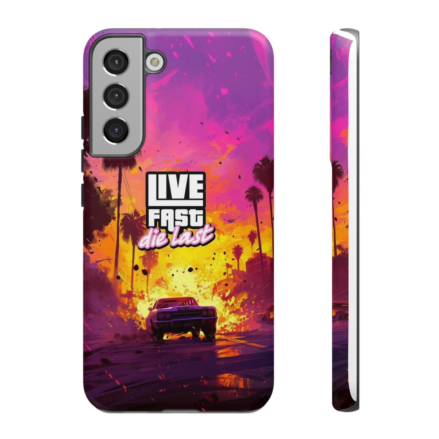 Tough Cases for Adventurers | Live Fast Die Last Phone Case, Durable Phone Cover, Trendy Accessory, Gift for Car Enthusiasts, Unique Design
