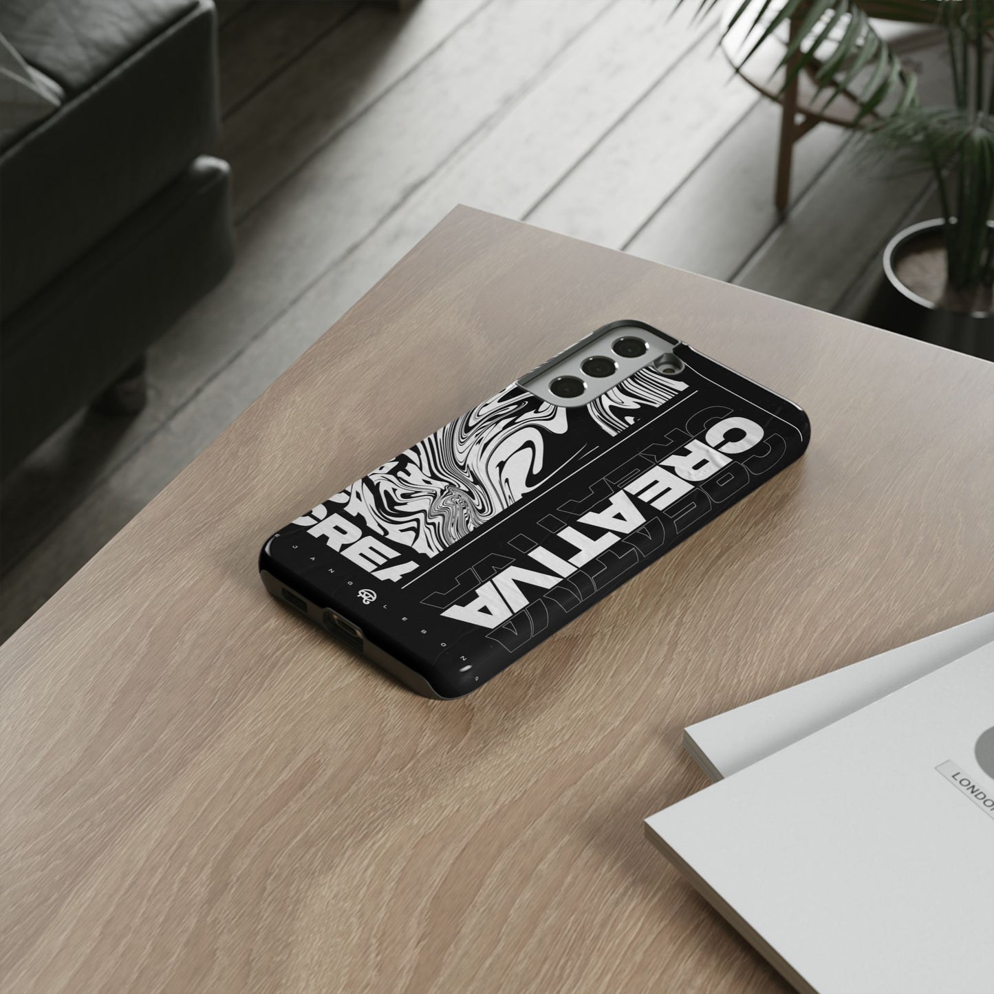 Bold Creative Phone Case, Stylish Black Marble Art, Tough Phone Cover, Gift for Artists, Unique Smartphone Protector
