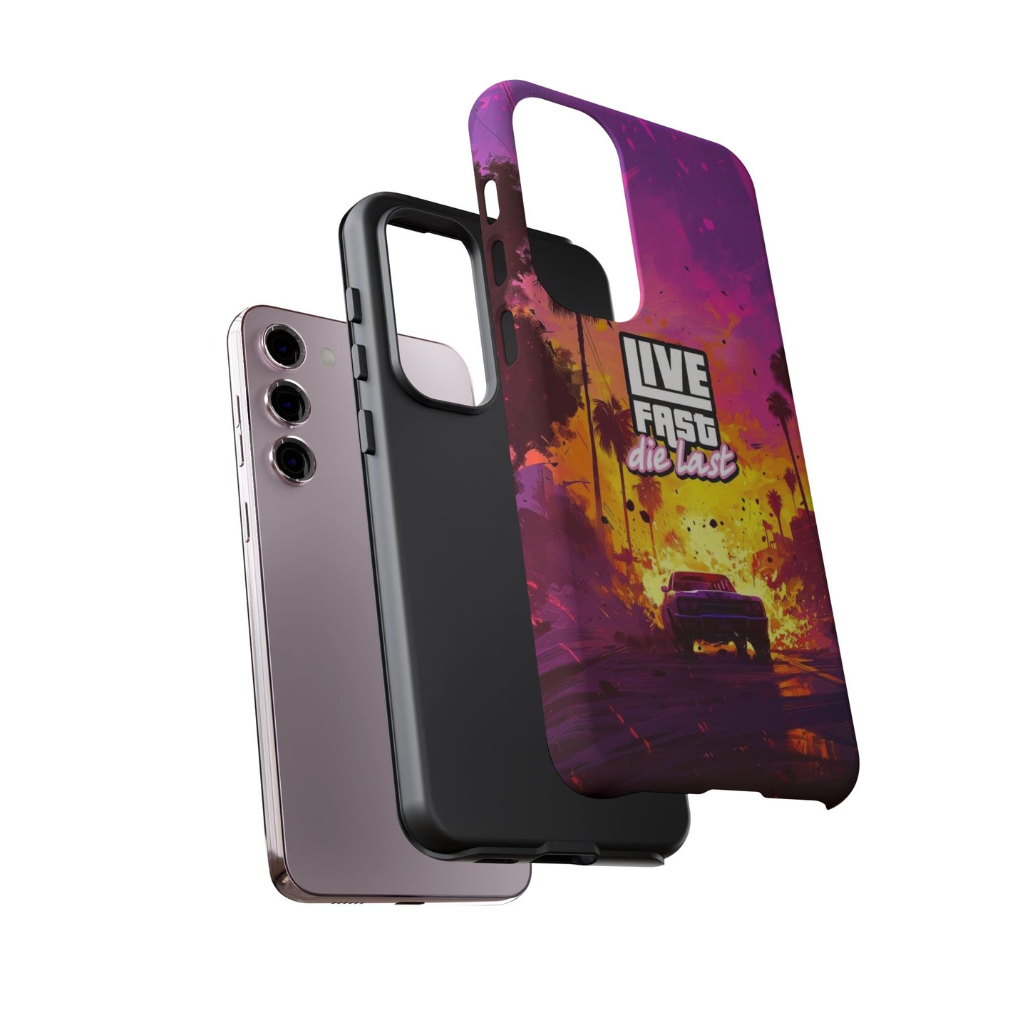 Tough Cases for Adventurers | Live Fast Die Last Phone Case, Durable Phone Cover, Trendy Accessory, Gift for Car Enthusiasts, Unique Design