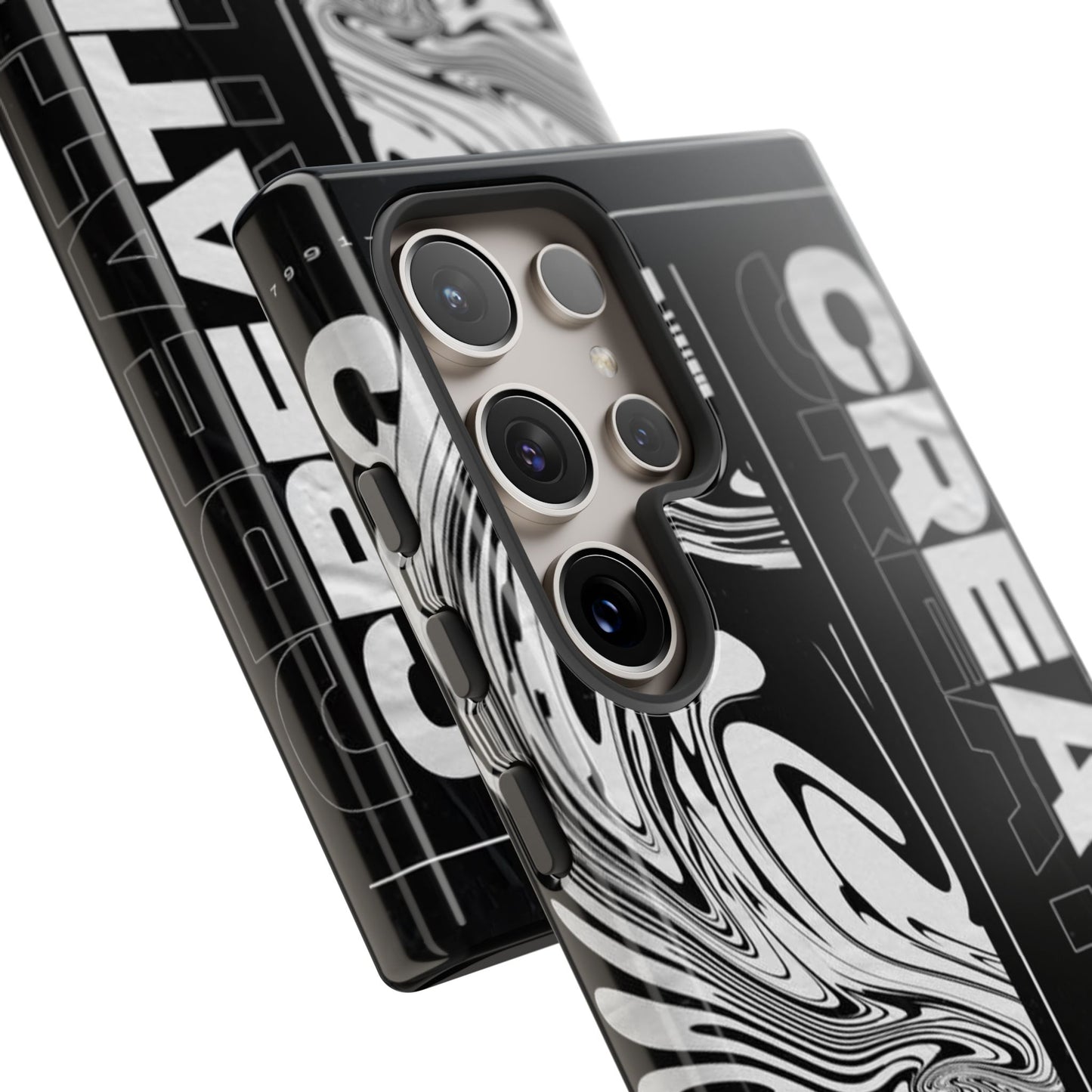Bold Creative Phone Case, Stylish Black Marble Art, Tough Phone Cover, Gift for Artists, Unique Smartphone Protector