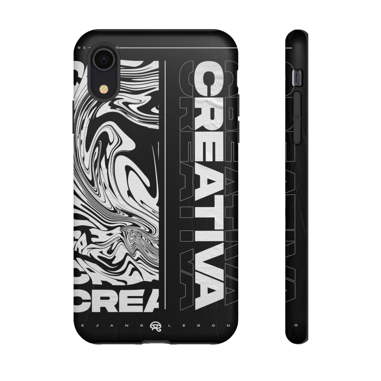 Bold Creative Phone Case, Stylish Black Marble Art, Tough Phone Cover, Gift for Artists, Unique Smartphone Protector
