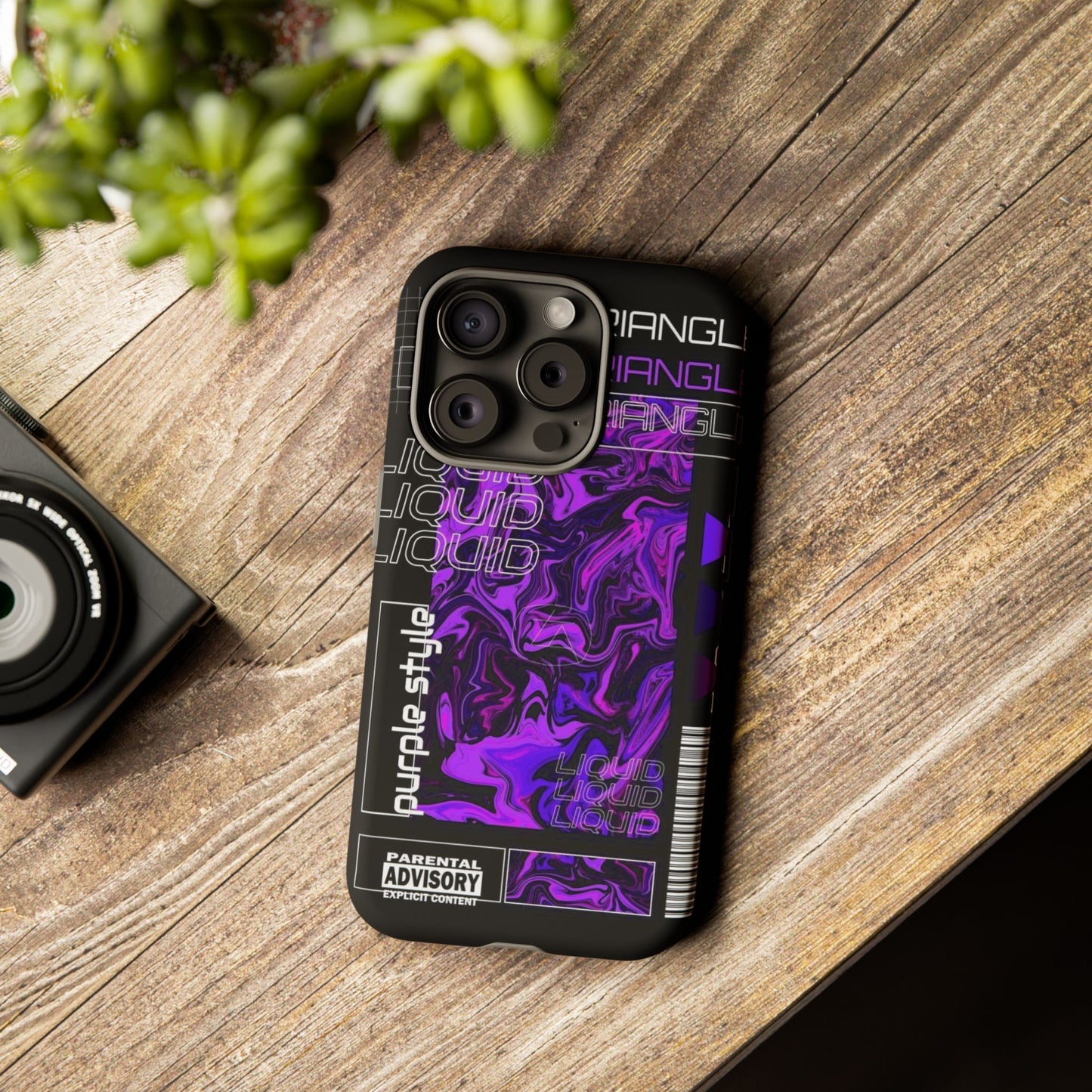 Abstract Purple Liquid Phone Case, Tough Phone Cover, Trendy Phone Accessory, Unique Gift for Tech Lovers, Modern Design for All Occasions