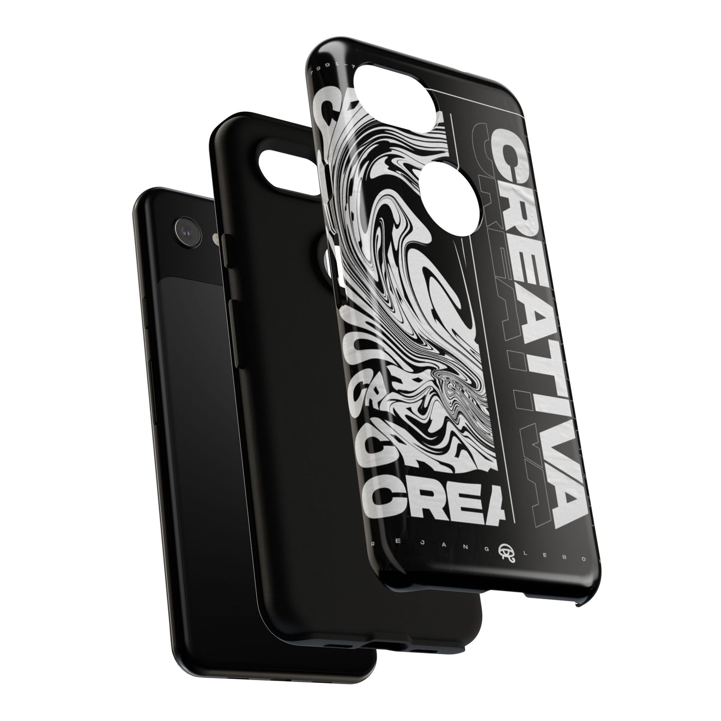 Bold Creative Phone Case, Stylish Black Marble Art, Tough Phone Cover, Gift for Artists, Unique Smartphone Protector