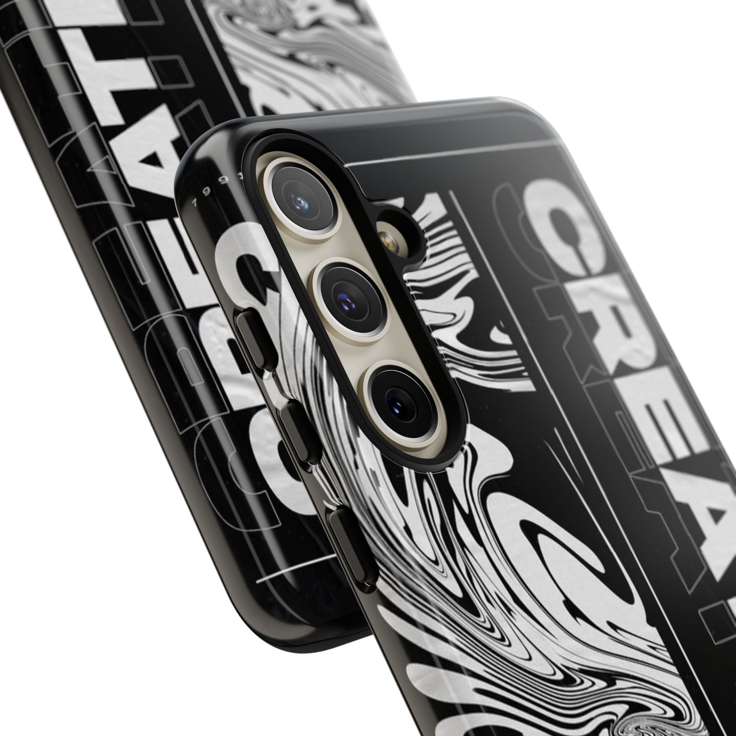 Bold Creative Phone Case, Stylish Black Marble Art, Tough Phone Cover, Gift for Artists, Unique Smartphone Protector