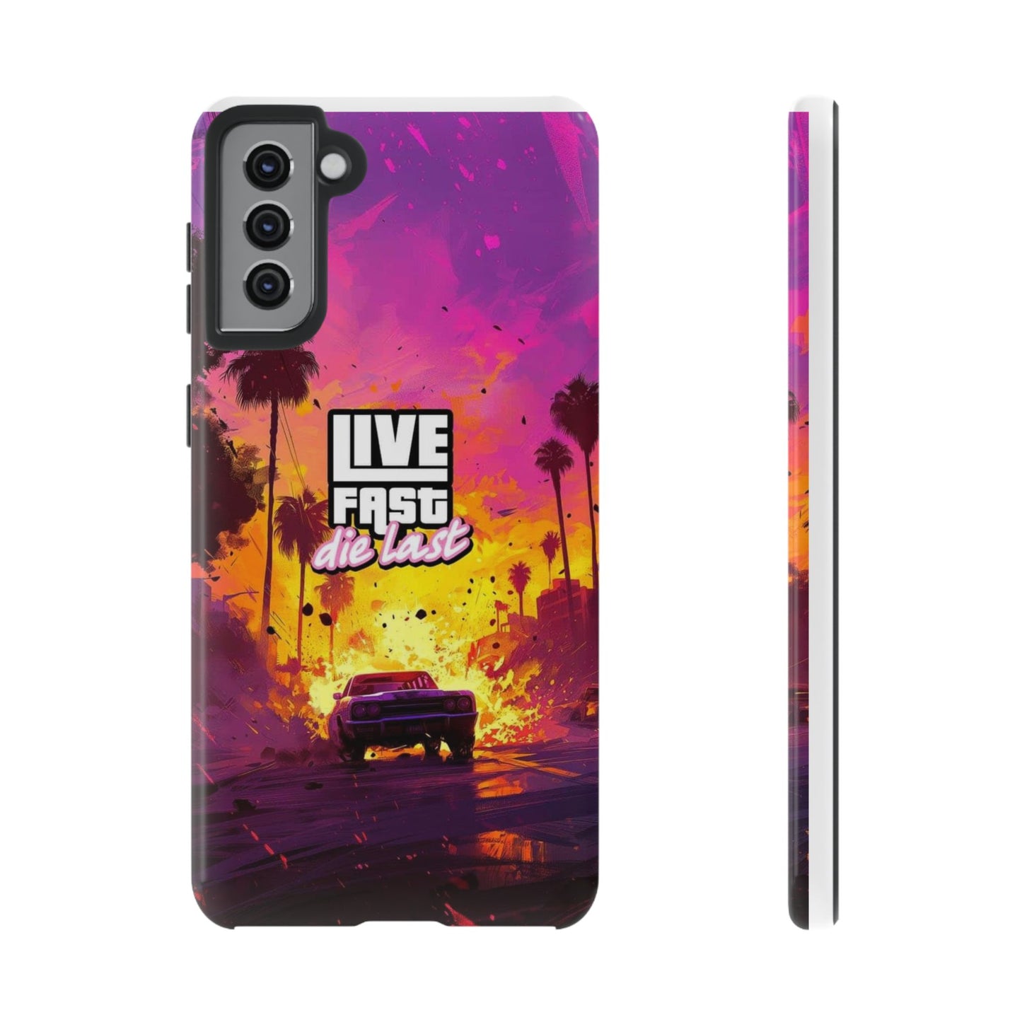Tough Cases for Adventurers | Live Fast Die Last Phone Case, Durable Phone Cover, Trendy Accessory, Gift for Car Enthusiasts, Unique Design