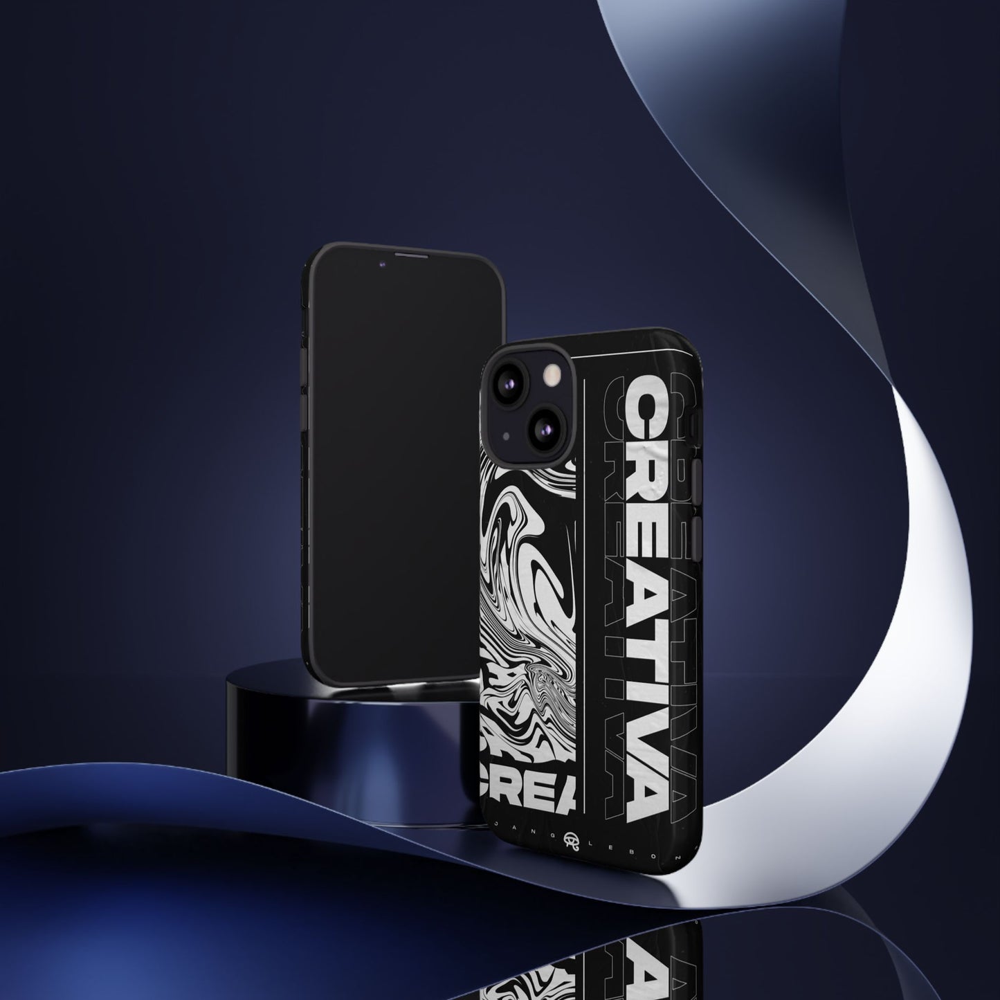 Bold Creative Phone Case, Stylish Black Marble Art, Tough Phone Cover, Gift for Artists, Unique Smartphone Protector