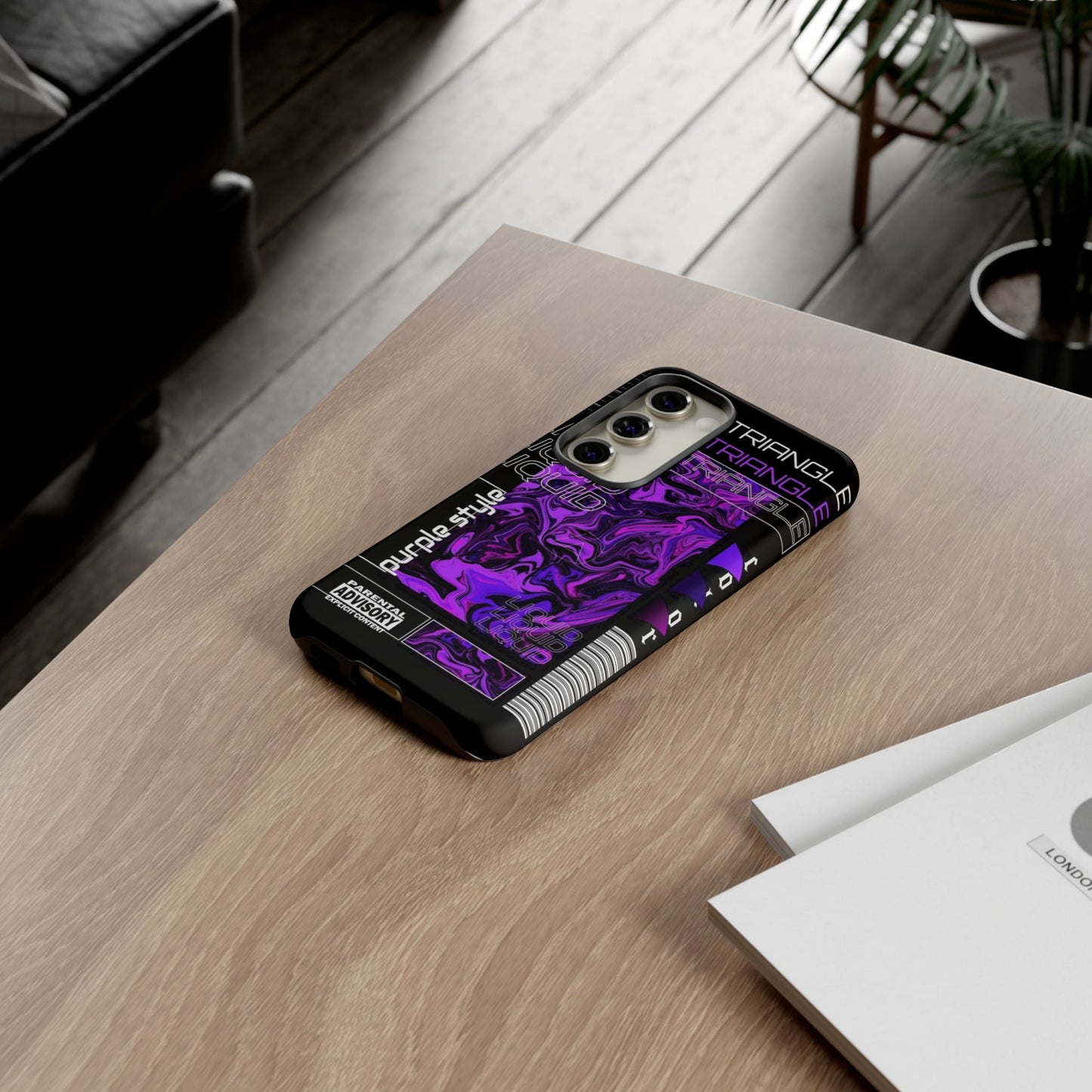 Abstract Purple Liquid Phone Case, Tough Phone Cover, Trendy Phone Accessory, Unique Gift for Tech Lovers, Modern Design for All Occasions