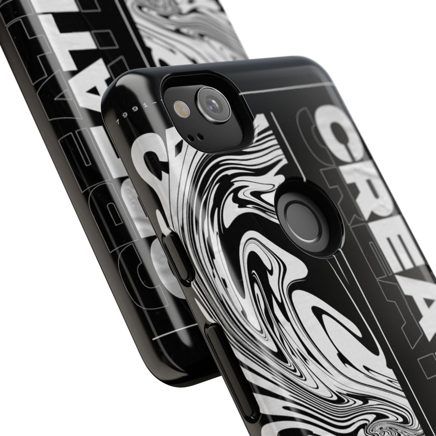 Bold Creative Phone Case, Stylish Black Marble Art, Tough Phone Cover, Gift for Artists, Unique Smartphone Protector