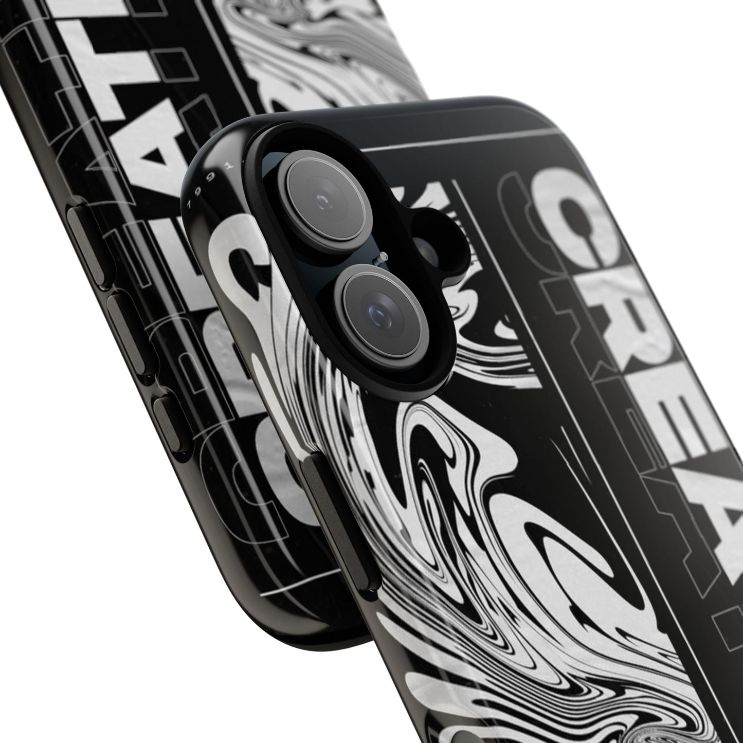 Bold Creative Phone Case, Stylish Black Marble Art, Tough Phone Cover, Gift for Artists, Unique Smartphone Protector