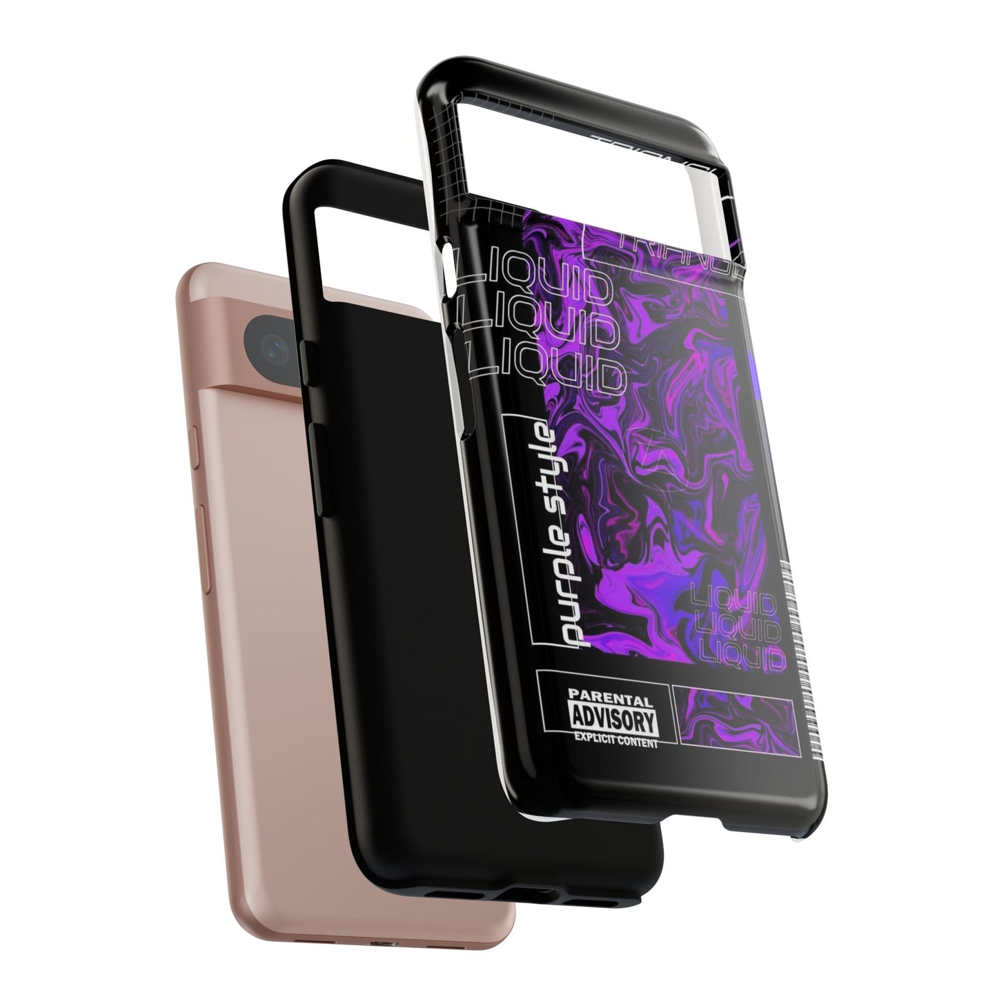 Abstract Purple Liquid Phone Case, Tough Phone Cover, Trendy Phone Accessory, Unique Gift for Tech Lovers, Modern Design for All Occasions