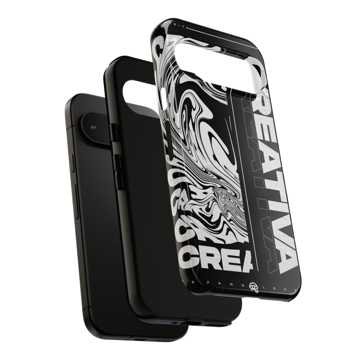 Bold Creative Phone Case, Stylish Black Marble Art, Tough Phone Cover, Gift for Artists, Unique Smartphone Protector
