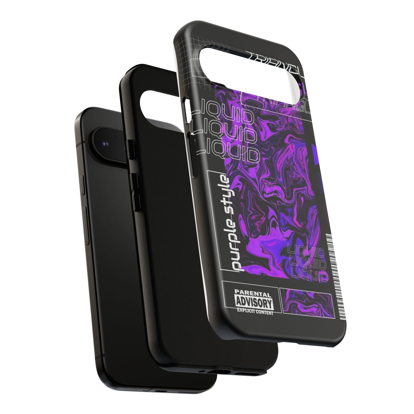 Abstract Purple Liquid Phone Case, Tough Phone Cover, Trendy Phone Accessory, Unique Gift for Tech Lovers, Modern Design for All Occasions