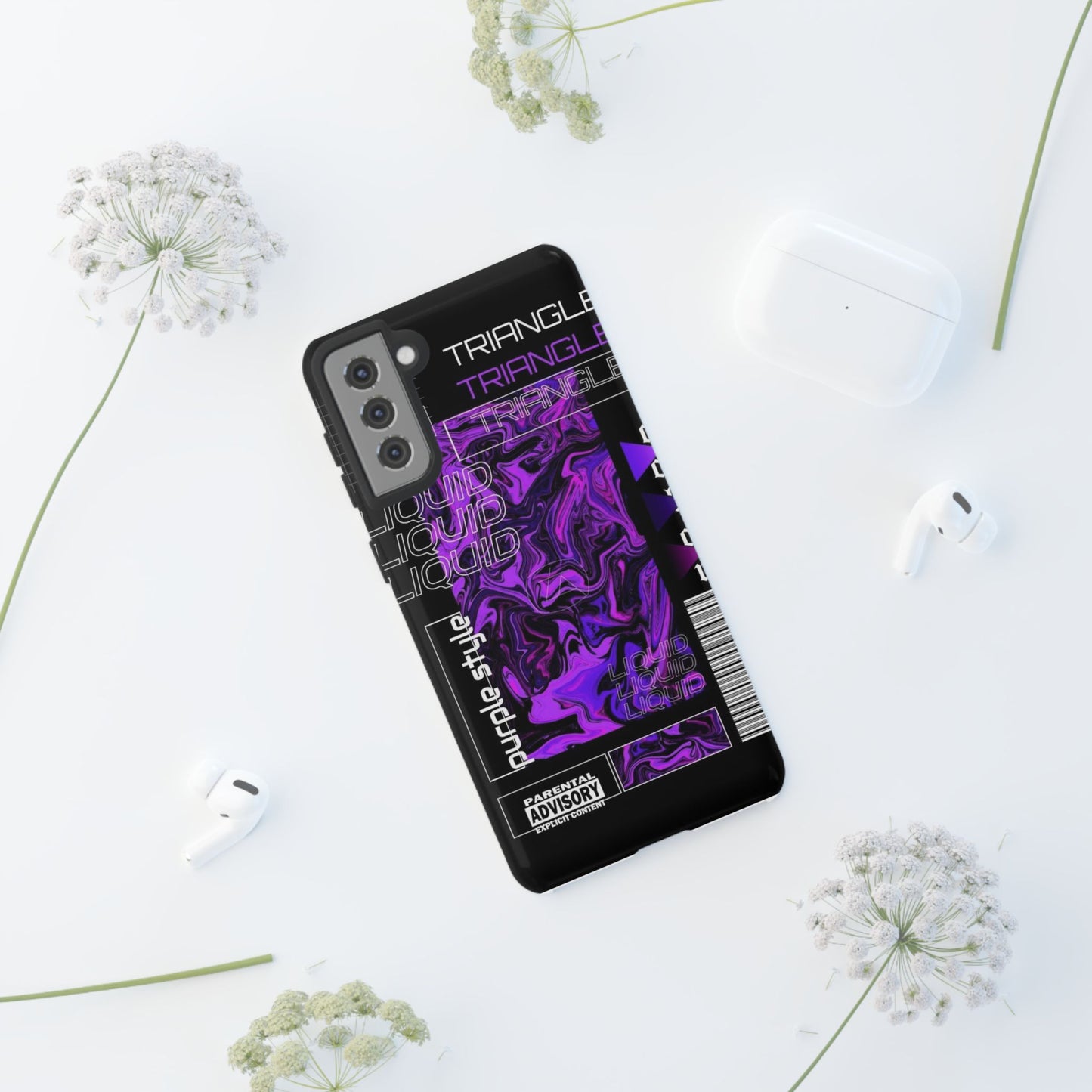Abstract Purple Liquid Phone Case, Tough Phone Cover, Trendy Phone Accessory, Unique Gift for Tech Lovers, Modern Design for All Occasions