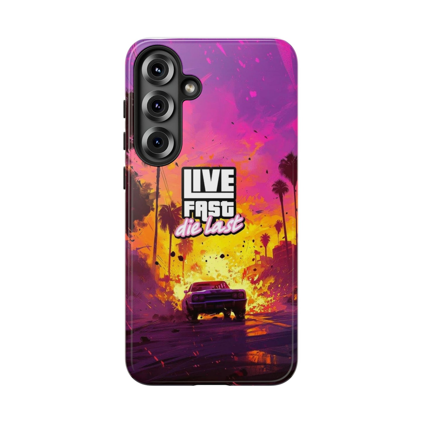 Tough Cases for Adventurers | Live Fast Die Last Phone Case, Durable Phone Cover, Trendy Accessory, Gift for Car Enthusiasts, Unique Design