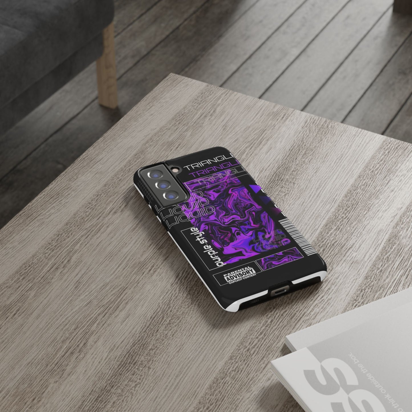 Abstract Purple Liquid Phone Case, Tough Phone Cover, Trendy Phone Accessory, Unique Gift for Tech Lovers, Modern Design for All Occasions