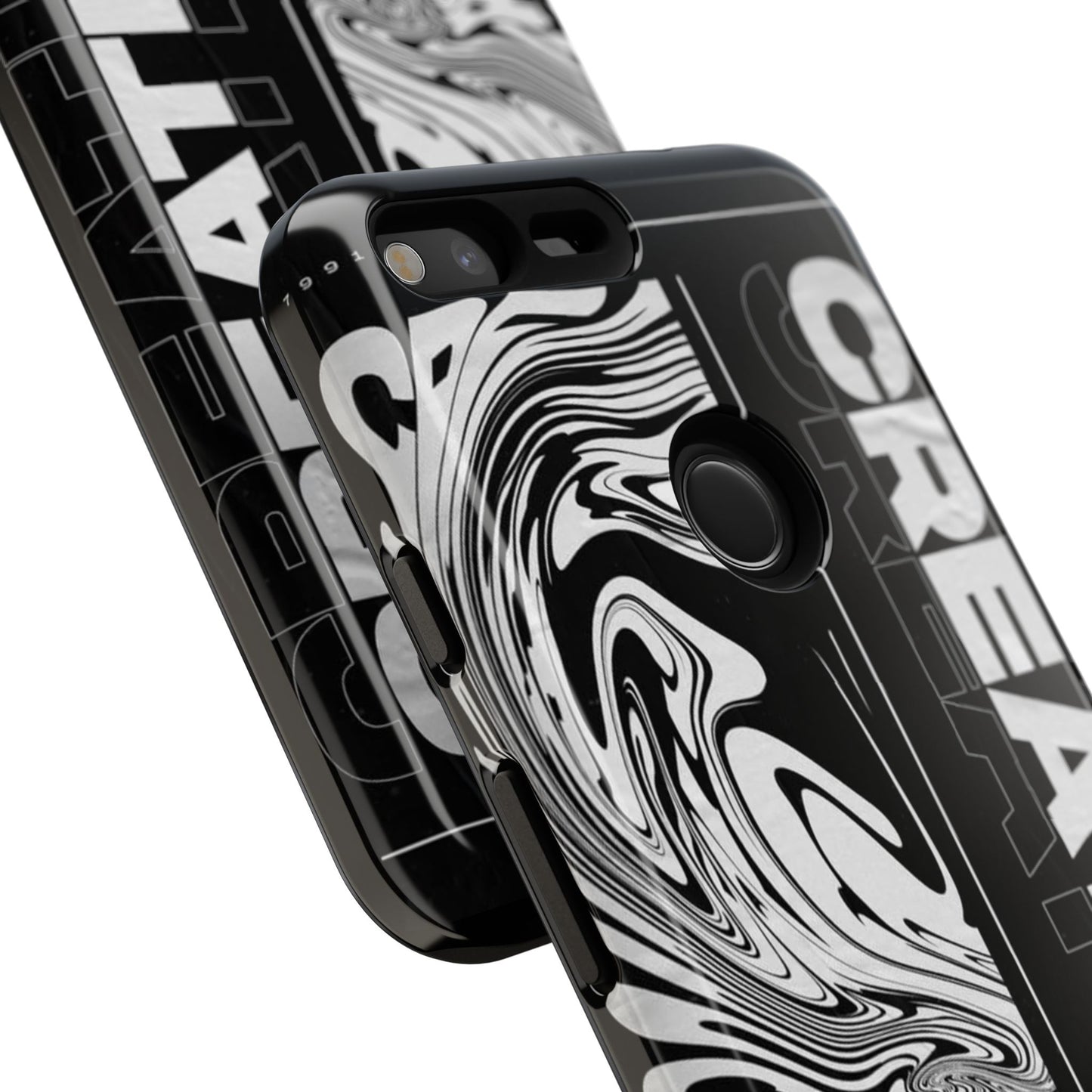 Bold Creative Phone Case, Stylish Black Marble Art, Tough Phone Cover, Gift for Artists, Unique Smartphone Protector