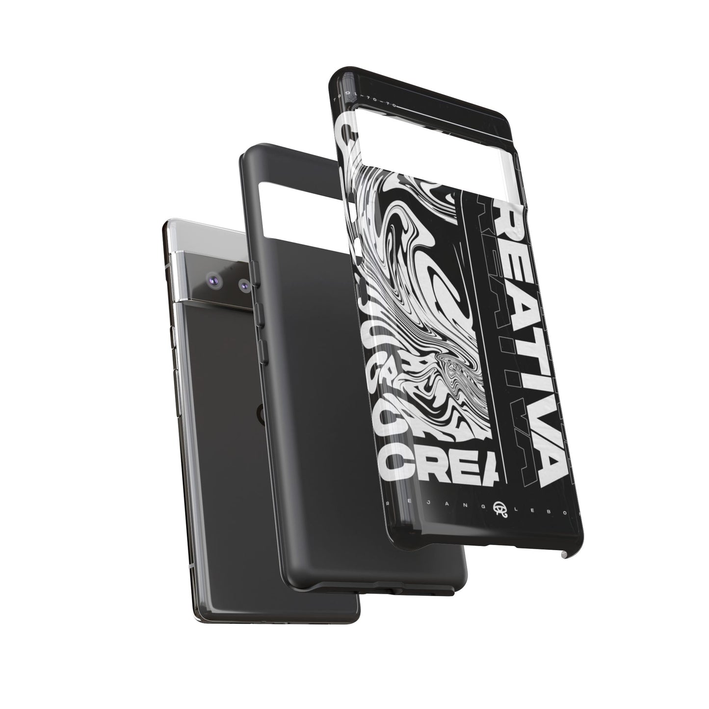 Bold Creative Phone Case, Stylish Black Marble Art, Tough Phone Cover, Gift for Artists, Unique Smartphone Protector