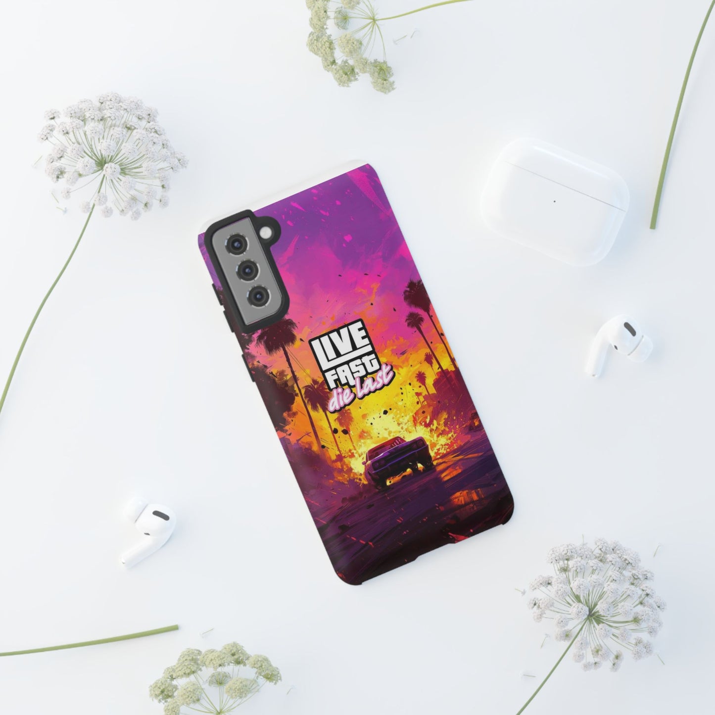 Tough Cases for Adventurers | Live Fast Die Last Phone Case, Durable Phone Cover, Trendy Accessory, Gift for Car Enthusiasts, Unique Design