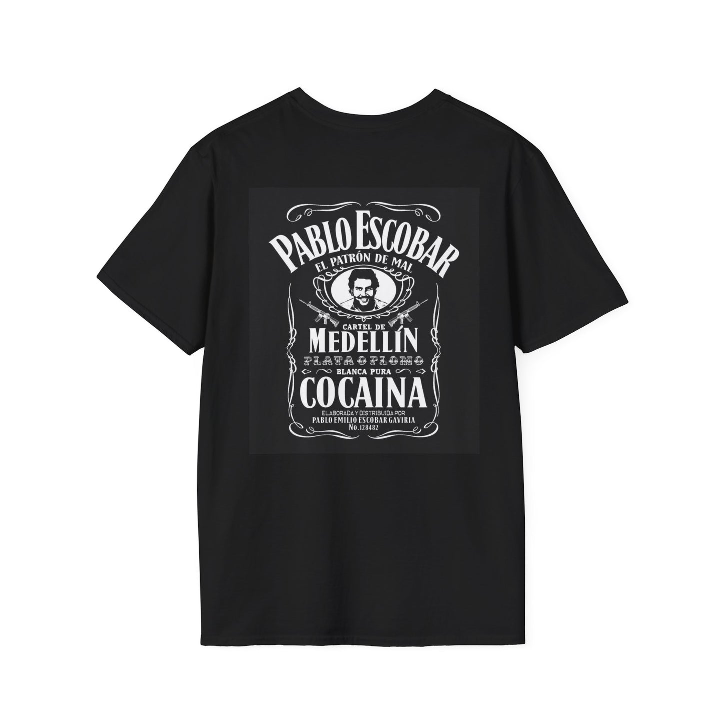 Pablo Escobar Graphic T-Shirt, Unisex Softstyle Tee, Unique Gift, Collector's Apparel, Retro Style, Casual Wear