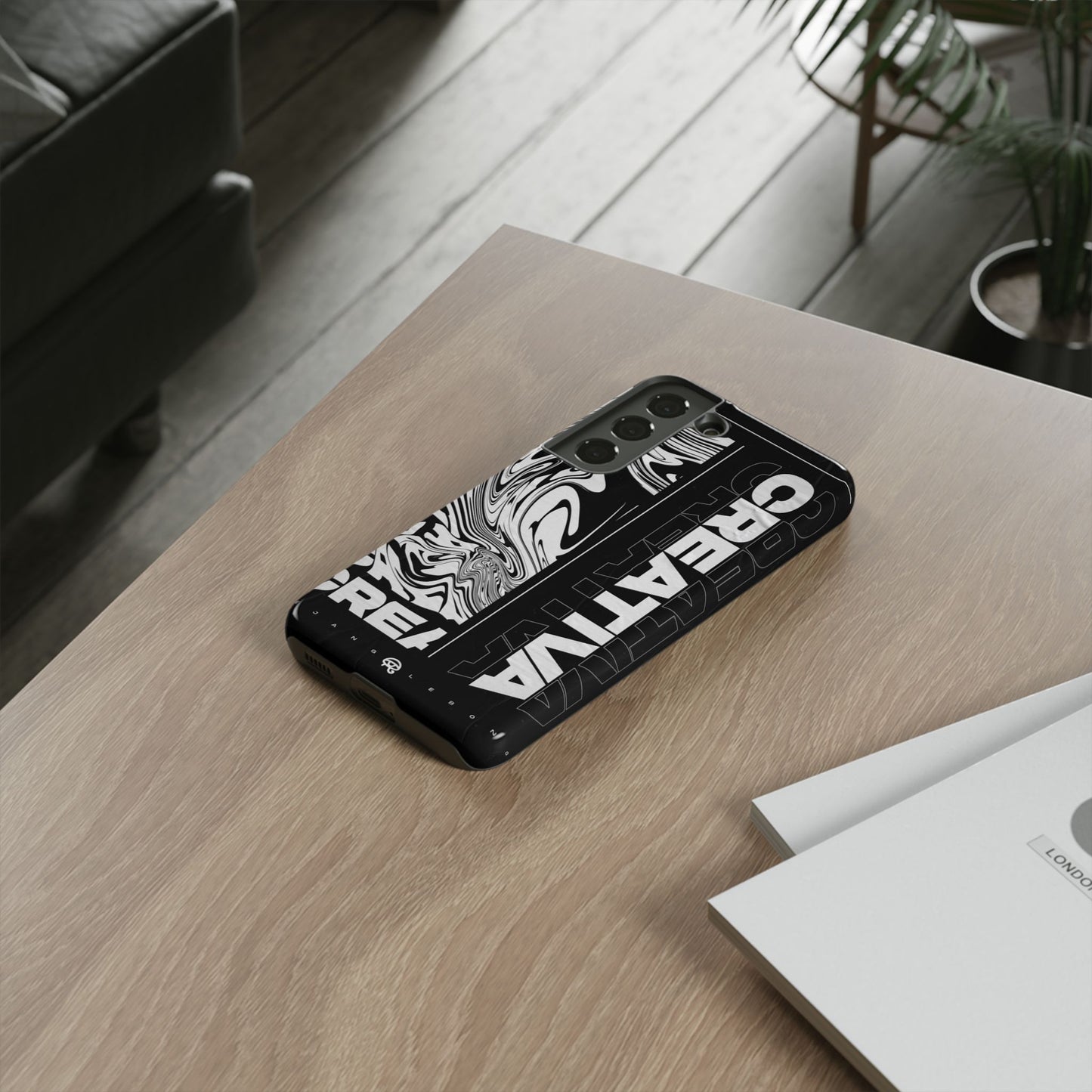 Bold Creative Phone Case, Stylish Black Marble Art, Tough Phone Cover, Gift for Artists, Unique Smartphone Protector