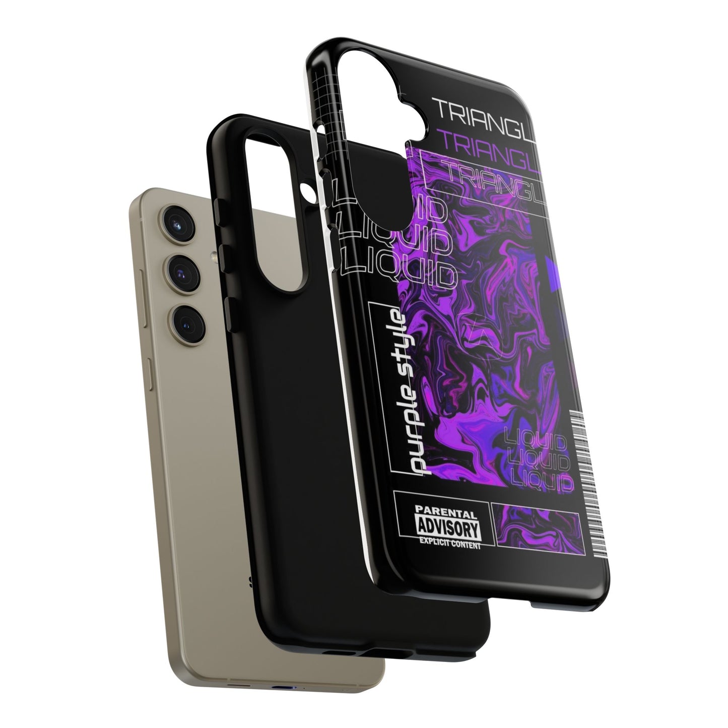 Abstract Purple Liquid Phone Case, Tough Phone Cover, Trendy Phone Accessory, Unique Gift for Tech Lovers, Modern Design for All Occasions